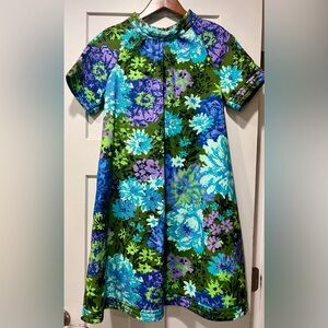 70’s Floral Patter Longe Dress Top Vintage Style 10
